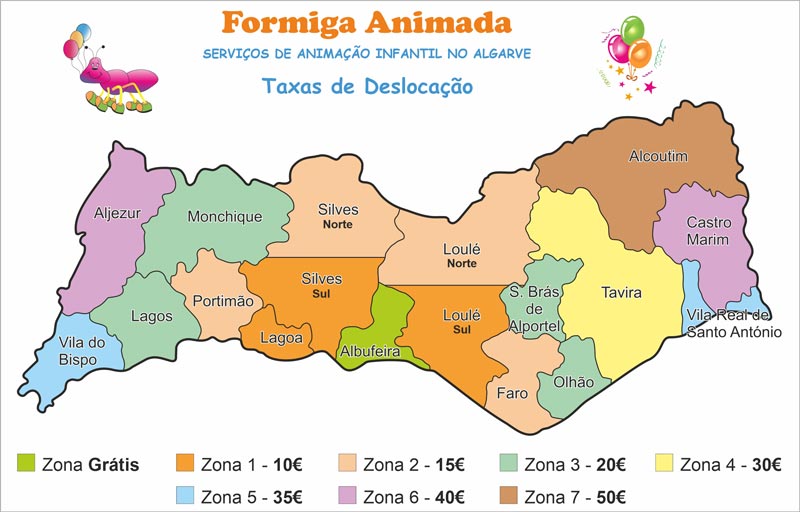 Formiga Animada - taxas de deslocação